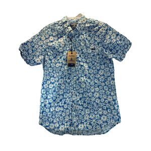 Chubbies The Whoopsy Daisy Friday Shirt Mens Med Blue White Floral Button Down